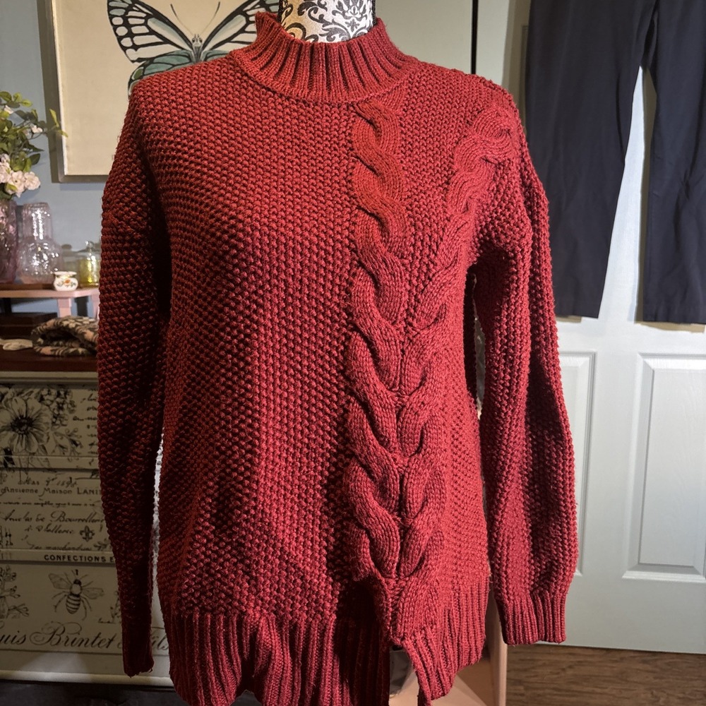 Simply Vera Wang Red‎ Pullover Sweater Sz L. Chunky Knit. Holidays.